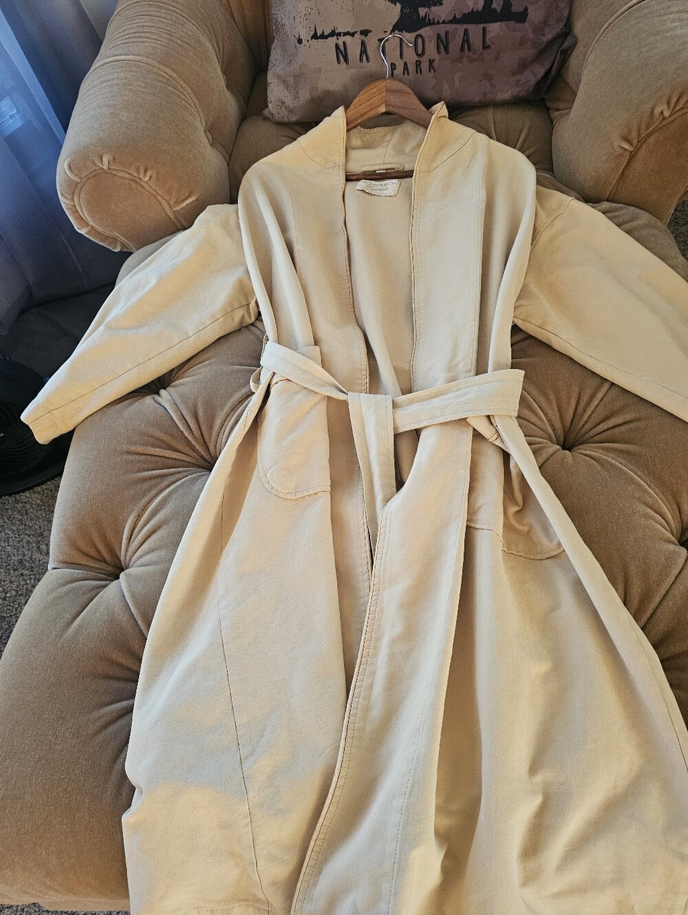 Monarch Cypress Luxury Microfiber Spa Robe - Unisex Sand/Tan 5-Star Hotel